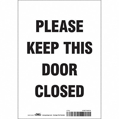 CONDOR 467U89 J9275 Safety Sign 10 in x 7 in Vinyl