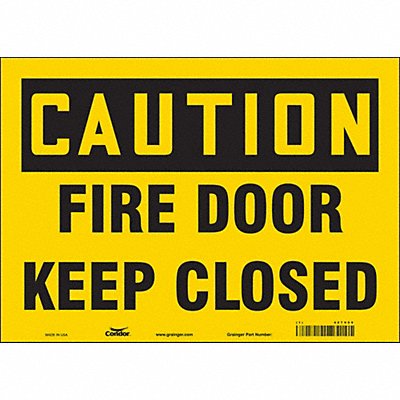 CONDOR 467V09 Safety Sign 10 in x 14 in Vinyl