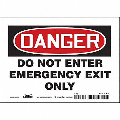 CONDOR 467V39 Safety Sign 5 in x 7 in Vinyl