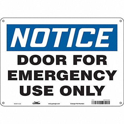 CONDOR 467V49 Safety Sign 10 in x 14 in Aluminum