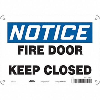 CONDOR 467V55 Safety Sign 7 in x 10 in Aluminum