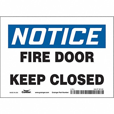 CONDOR 467V59 Safety Sign 5 in x 7 in Vinyl