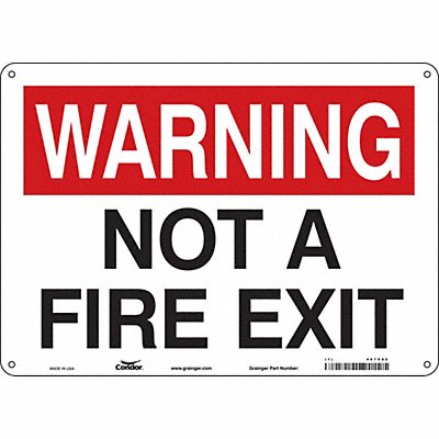 CONDOR 467V82 J9288 Safety Sign 10 in x 14 in Aluminum