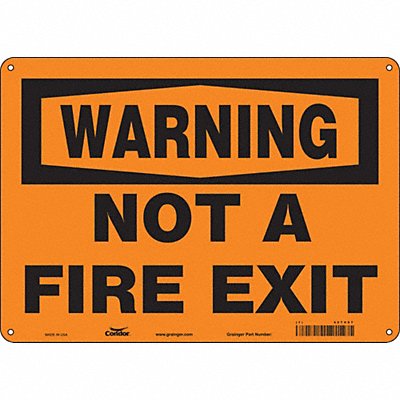 CONDOR 467V97 Safety Sign 10 in x 14 in Polyethylene