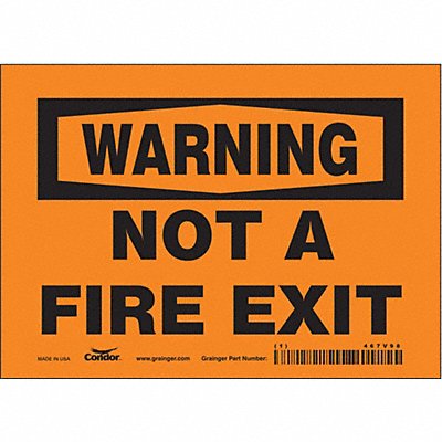 CONDOR 467V98 Safety Sign 5 in x 7 in Vinyl