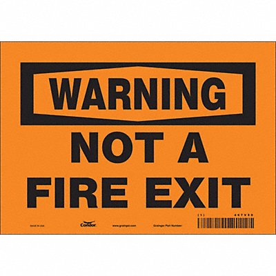 CONDOR 467V99 Safety Sign 7 in x 10 in Vinyl