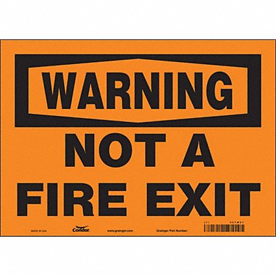 CONDOR 467W01 Safety Sign 10 in x 14 in Vinyl