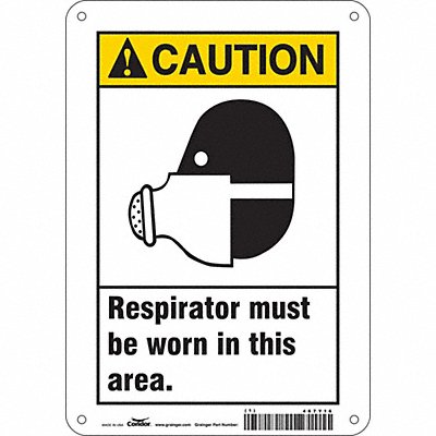 CONDOR 467Y16 Safety Sign 10 in x 7 in Aluminum