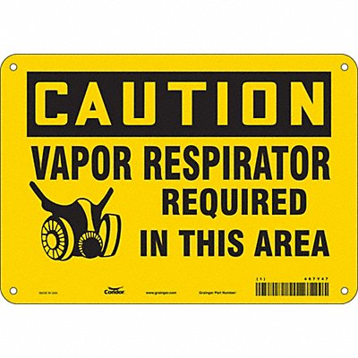 CONDOR 467Y47 Safety Sign 7 in x 10 in Vinyl