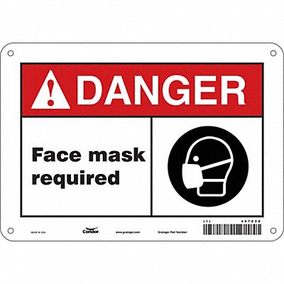 CONDOR 467Z28 Safety Sign 7 in x 10 in Polyethylene