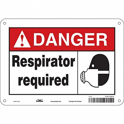 CONDOR 467Z86 Safety Sign 7 in x 10 in Aluminum