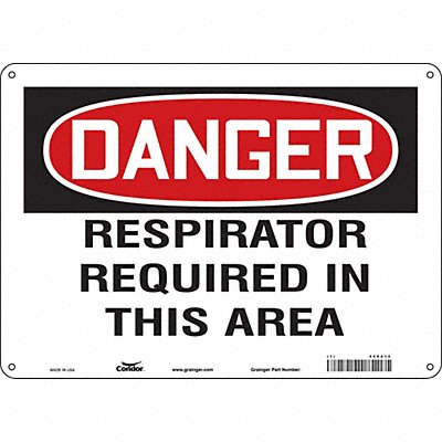 CONDOR 468A12 Safety Sign 10 inx14 in Aluminum