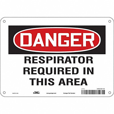 CONDOR 468A15 Safety Sign 7 in x 10 in Vinyl