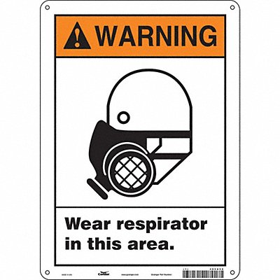CONDOR 468A59 Safety Sign 14 in x 10 in Polyethylene