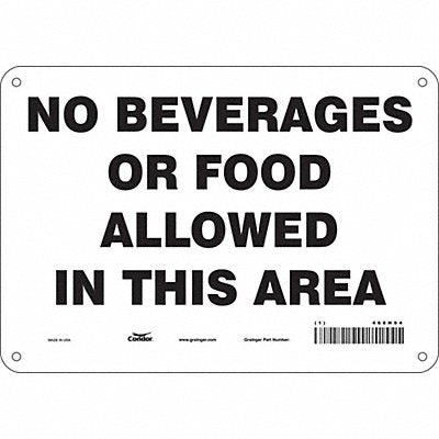 CONDOR 468H94 Safety Sign 7 in x 10 in Polyethylene