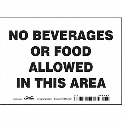 CONDOR 468H96 Safety Sign 5 in x 7 in Vinyl