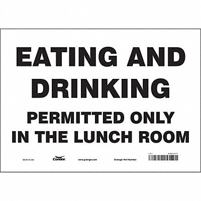 CONDOR 468J17 J9849 Safety Sign 10 in x 14 in Vinyl