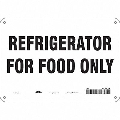 CONDOR 468J48 Safety Sign 7 in x 10 in Polyethylene