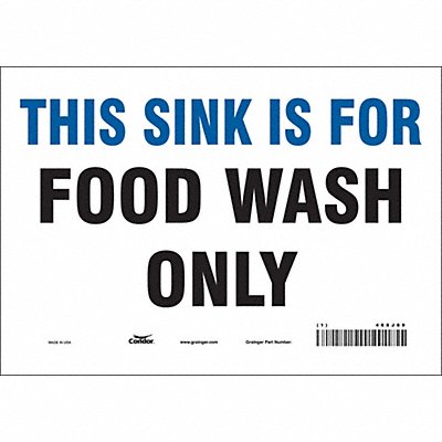 CONDOR 468J89 Safety Sign 7 in x 10 in Vinyl
