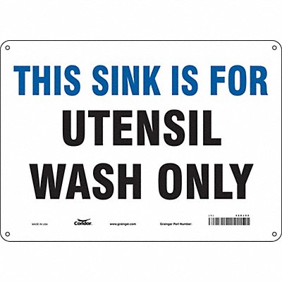 CONDOR 468J92 Safety Sign 10 in x 14 in Aluminum