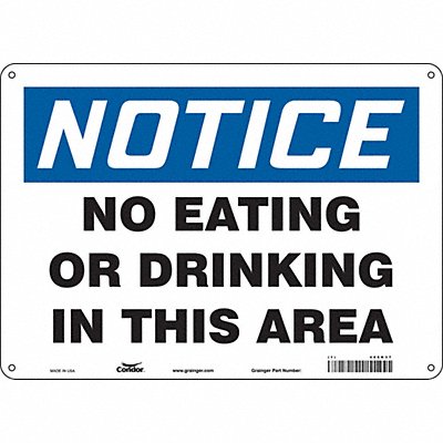 CONDOR 468K37 Safety Sign 10 in x 14 in Aluminum