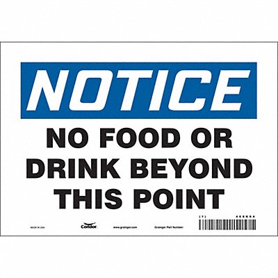 CONDOR 468K64 Safety Sign 7 in x 10 in Vinyl