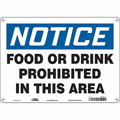 CONDOR 468K73 Safety Sign 10 in x 14 in Aluminum