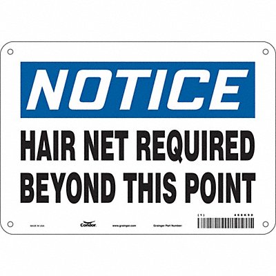 CONDOR 468K90 Safety Sign 7 in x 10 in Aluminum