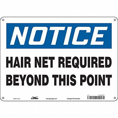 CONDOR 468K91 Safety Sign 10 in x 14 in Aluminum