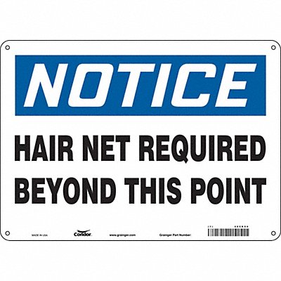 CONDOR 468K94 Safety Sign 10 in x 14 in Polyethylene