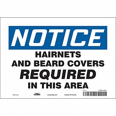 CONDOR 468L02 Safety Sign 7 in x 10 in Vinyl
