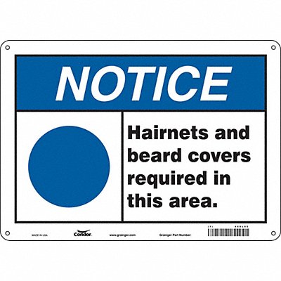 CONDOR 468L05 Safety Sign 10 in x 14 in Aluminum