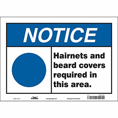 CONDOR 468L09 Safety Sign 10 in x 14 in Vinyl