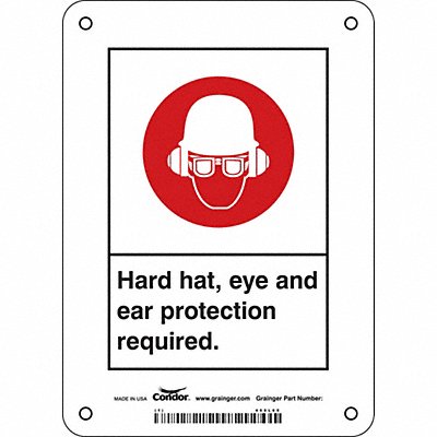 CONDOR 468L65 Safety Sign 7 in x 5 in Aluminum