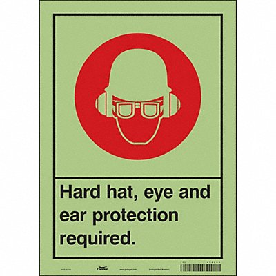 CONDOR 468L69 Safety Sign 14 in x 10 in Glow Vinyl