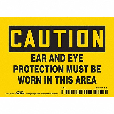CONDOR 468M33 Safety Sign 3.5in x 5in Vinyl