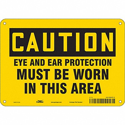 CONDOR 468M53 Safety Sign 7 in x 10 in Polyethylene