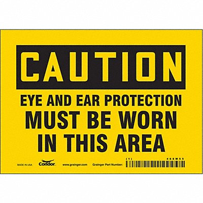 CONDOR 468M55 Safety Sign 5 in x 7 in Vinyl