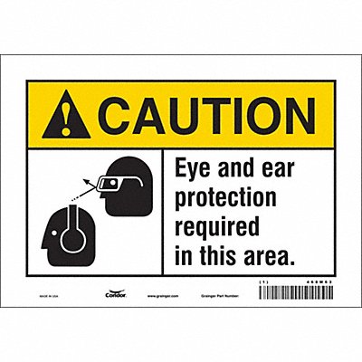 CONDOR 468M63 Safety Sign 7 inx10 in Vinyl