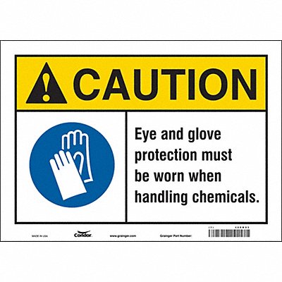 CONDOR 468M93 Safety Sign 10 in x 14 in Vinyl
