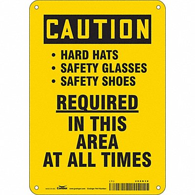 CONDOR 468N38 Safety Sign 10 inx7 in Polyethylene