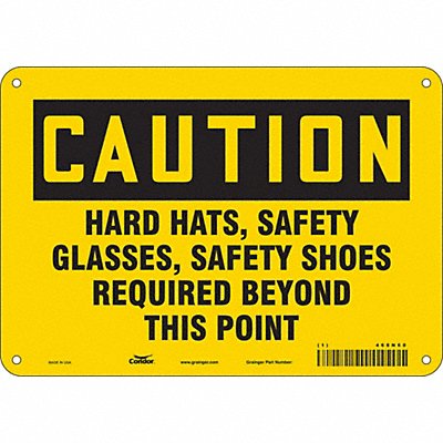 CONDOR 468N60 Safety Sign 7 in x 10 in Polyethylene