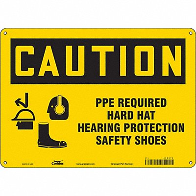 CONDOR 468N76 Safety Sign 10 in x 14 in Aluminum
