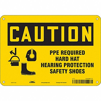 CONDOR 468N77 Safety Sign 7 in x 10 in Polyethylene