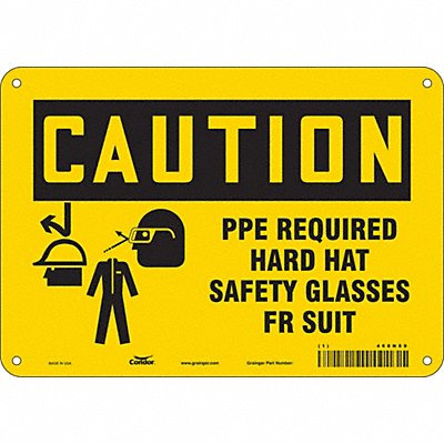 CONDOR 468N89 Safety Sign 7 in x 10 in Polyethylene