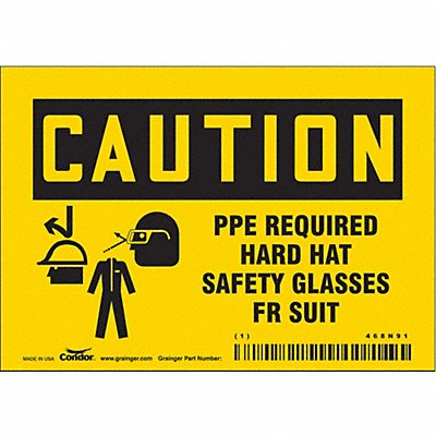CONDOR 468N91 Safety Sign 3.5in x 5in Vinyl