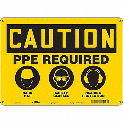 CONDOR 468N97 Safety Sign 10 in x 14 in Polyethylene