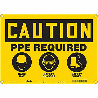 CONDOR 468P24 Safety Sign 10 inx14 in Aluminum