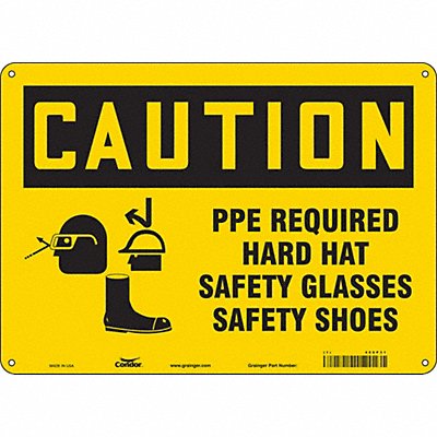CONDOR 468P31 Safety Sign 10 inx14 in Polyethylene