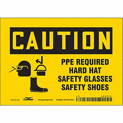 CONDOR 468P33 Safety Sign 5 in x 7 in Vinyl